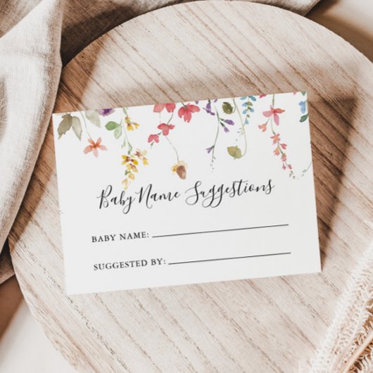 クラシックワイルドカラフルベビー名候補カード