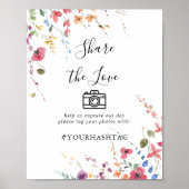 クラシックワイルドカラフル共有ザラブハッシュタグ ポスター (正面)