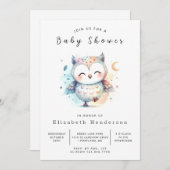 クラシックワイルドフクロウ赤ちゃんシャワー 招待状 (正面/裏面)