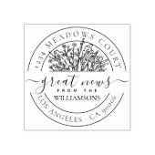 クラシックワイルドフラワーズファミリー差出人住所 ラバースタンプ (インプリント)