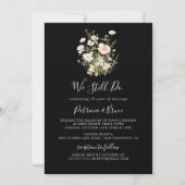 クラシックワイルドフラワーブラック我々はまだ誓いを更新する 招待状 (正面)