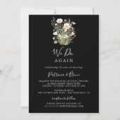 クラシックワイルドフラワーブラック我々は再び誓いを立てる 招待状 (正面)