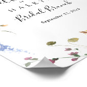 クラシックワイルドフローラブライダルブランチウェルカムサイン ポスター (角)