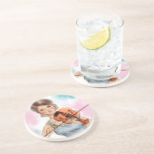 クラシックヴァイオリンレディーサンドストーンコースター、ヴィンテージアート コースター (側面)