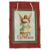 クラシックヴィンエレガントテージビクトリアンクリスマスエンジェル ミディアムペーパーバッグ (正面)