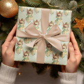 クラシックヴィンエレガントテージビクトリアンクリスマスエンジェル ラッピングペーパー