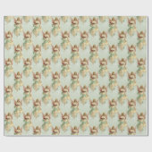 クラシックヴィンエレガントテージビクトリアンクリスマスエンジェル ラッピングペーパー (フラット)