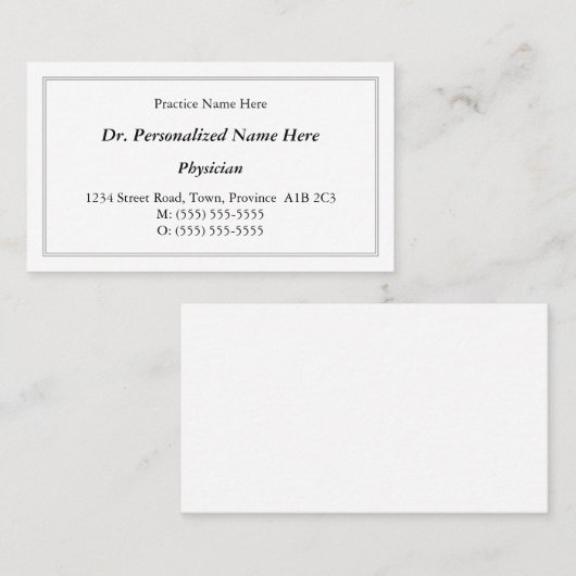 クラシックヴィンテージおよび伝統的名刺 名刺 (正面/裏面)