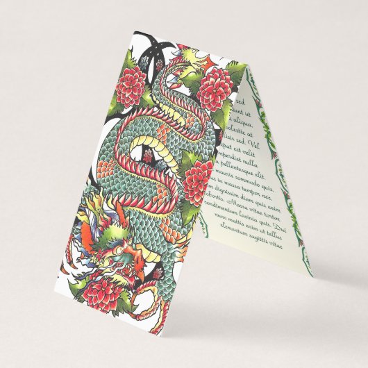 クラシックヴィンテージのドラゴンタトゥー 名刺 (正面)