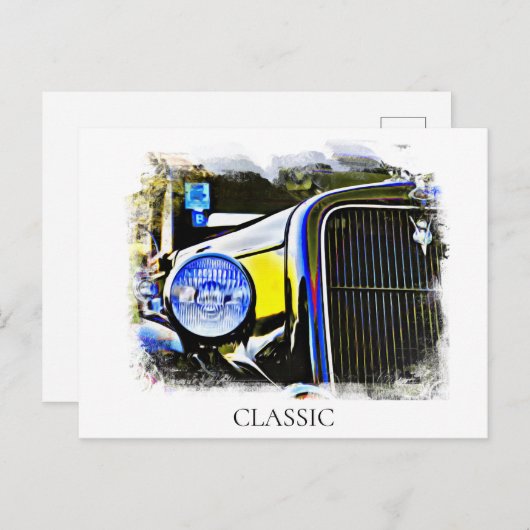 *~*クラシックヴィンテージアンティーク絵を描ズストロングカー ポストカード (正面/裏面)