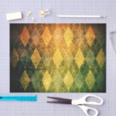 クラシックヴィンテージアーガイルグリーン金ゴールドダイヤモンドパターン 薄葉紙 (クラフト)