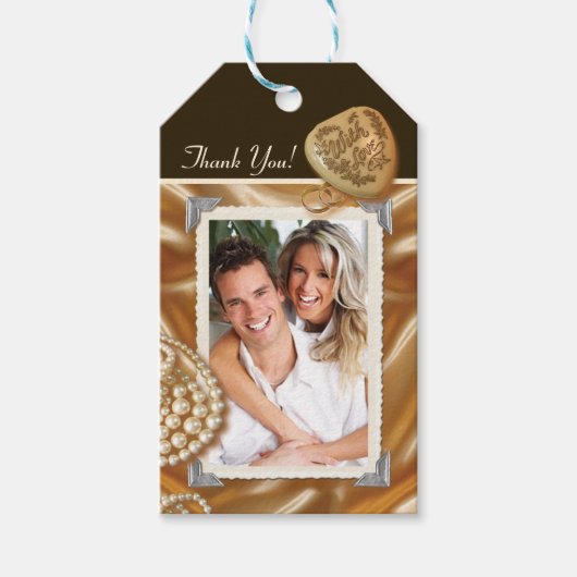 クラシックヴィンテージウェディング/シャワーメッセージカード ギフトタグ (正面)