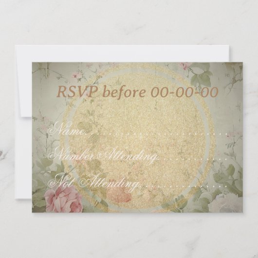 クラシックヴィンテージエレガントピンクローゼズウォーター色 サンキューカード (正面)