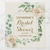 クラシックヴィンテージエレガントフローラブライダルシャワー ワインラベル (シングルラベル)