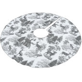 クラシックヴィンテージエレガント白黒ディアウッドランド ブラッシュドポリエステルツリースカート (アングル)