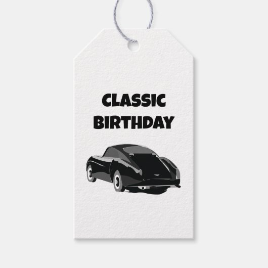 クラシックヴィンテージカーの誕生日 ギフトタグ (正面)
