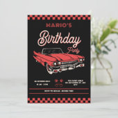 クラシックヴィンテージカーの誕生日 招待状 (スタンド正面)