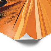 クラシックヴィンテージカーデザートサンセット – Road Trip Art ポスター (コーナー)