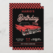 クラシックヴィンテージカーバースデー 招待状 (正面/裏面)