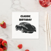 クラシックヴィンテージカー誕生日パーティー スタンダードカクテルナプキン (インサイチュ)