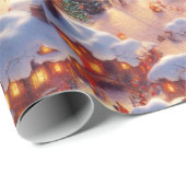 クラシックヴィンテージクリスマスをテーマにしたウィンタービレッジ ラッピングペーパー (ロールコーナー)