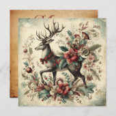 クラシックヴィンテージクリスマスグリーティングカード シーズンカード (正面/裏面)
