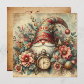 クラシックヴィンテージクリスマスグリーティングカード シーズンカード (正面/裏面)