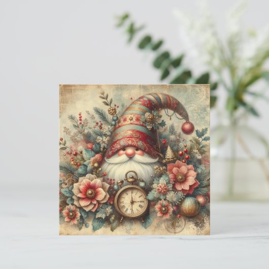 クラシックヴィンテージクリスマスグリーティングカード シーズンカード (スタンド正面)