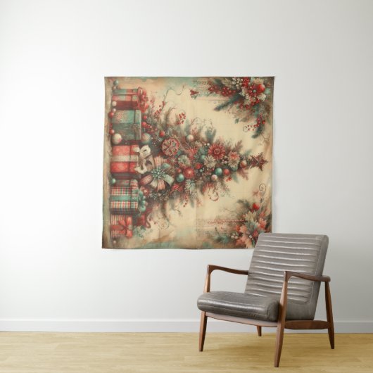 クラシックヴィンテージクリスマスタペストリー タペストリー (インサイチュ(横))