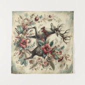 クラシックヴィンテージクリスマスタペストリー タペストリー (正面(横))