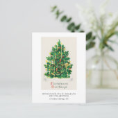 クラシックヴィンテージクリスマスツリーホリデーアート ポストカード (スタンド正面)