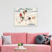 クラシックヴィンテージクリスマス雪の子 キャンバスプリント (インサイチュ (リビング))