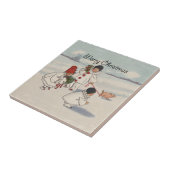 クラシックヴィンテージクリスマス雪の子 タイル (側面)