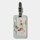 クラシックヴィンテージクリスマス雪の子 ラゲッジタグ (正面縦)