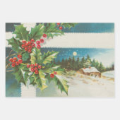 クラシックヴィンテージクリスマス雪の子 ラッピングペーパーシート (正面2)