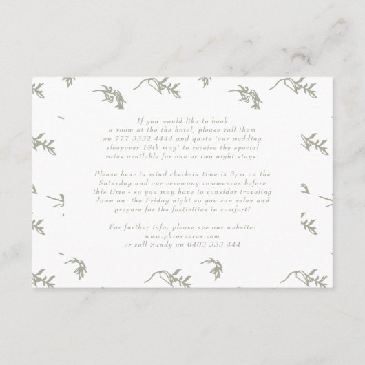 クラシックヴィンテージクレストセージグリーン情報詳細 エンクロージャーカード (裏面)