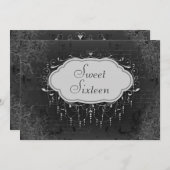 クラシックヴィンテージシャンデリアオーナメントスイート16 招待状 (正面/裏面)