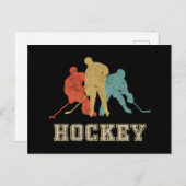 クラシックヴィンテージスタイルアイスホッケー インビテーションポストカード (正面/裏面)