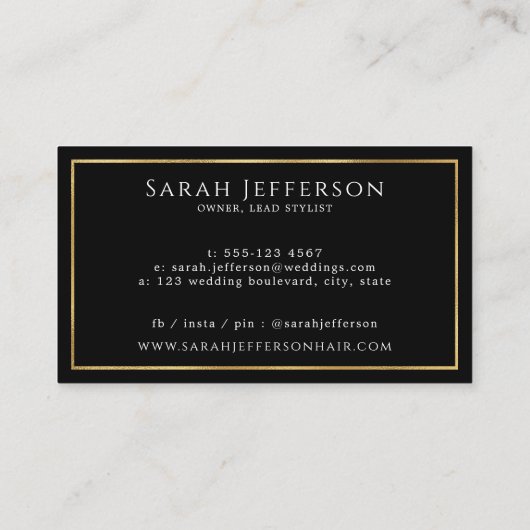 クラシックヴィンテージスワフェイクール金箔カスタム  名刺 (裏面)