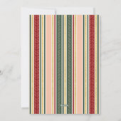 クラシックヴィンテージズストライプボウハッピーホリデー2写真 シーズンカード (裏面)