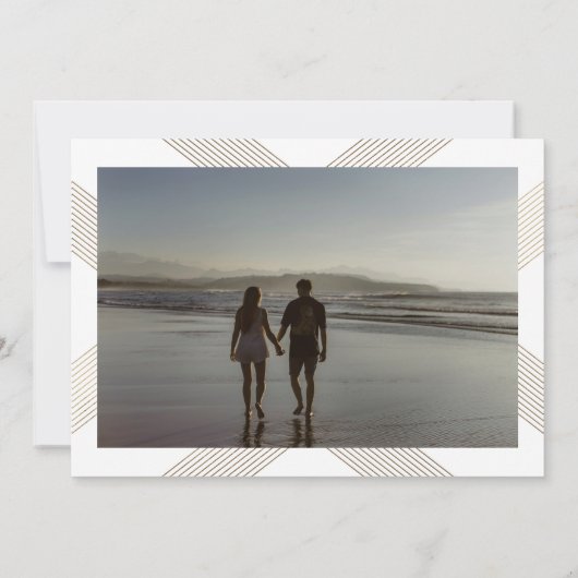 クラシックヴィンテージデコ金ゴールドモノグラムフレーム セーブザデート (裏面)