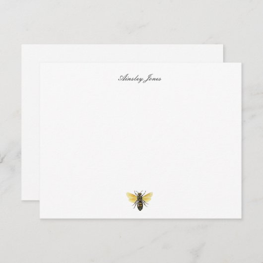 クラシックヴィンテージハニービーパーソナライズされた サンキューカード (正面/裏面)