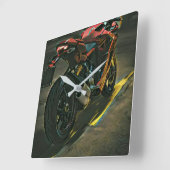 クラシックヴィンテージバイクギフト スクエア壁時計 (傾斜)