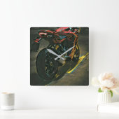 クラシックヴィンテージバイクギフト スクエア壁時計 (ホーム)