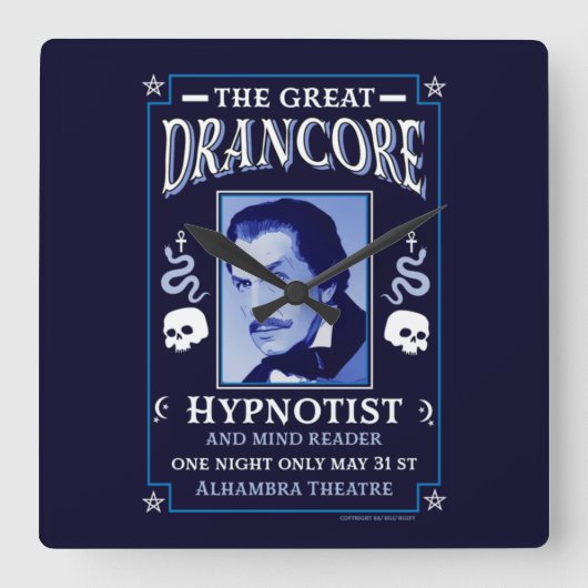 クラシックヴィンテージビクトリアン催眠術 スクエア壁時計 (正面)