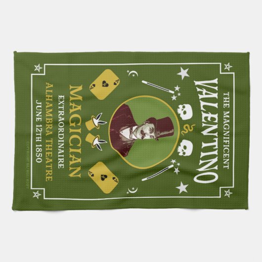 クラシックヴィンテージビクトリアン魔法幻想家 キッチンタオル (横)