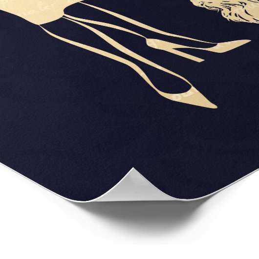 クラシックヴィンテージファッションブライダルシャワーウェルカムサイン ポスター (角)