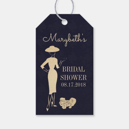 クラシックヴィンテージファッションブライダルシャワーギフトラベル ギフトタグ (正面)