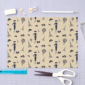 クラシックヴィンテージファッションブライダルシャワーティッシュペーパー 薄葉紙 (クラフト)