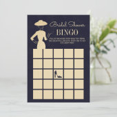 クラシックヴィンテージファッションブライダルシャワービンゴカード 招待状 (スタンド正面)